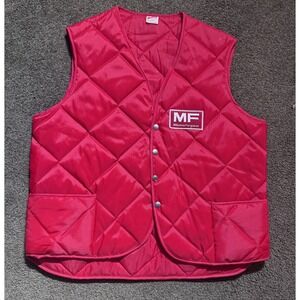 Vintage Massey Ferguson MF Unitog Red Quilted Vest XL Union Made USA